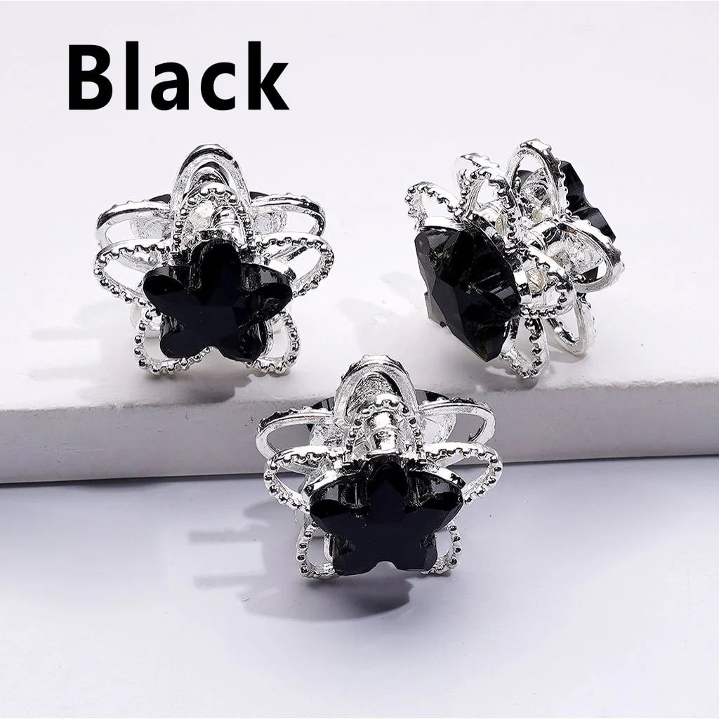 z-Exquisite Fancy Silver Alloy Five-petaled Flower Bead with Multi-Color Shiny Rhinestones, Around 19MM