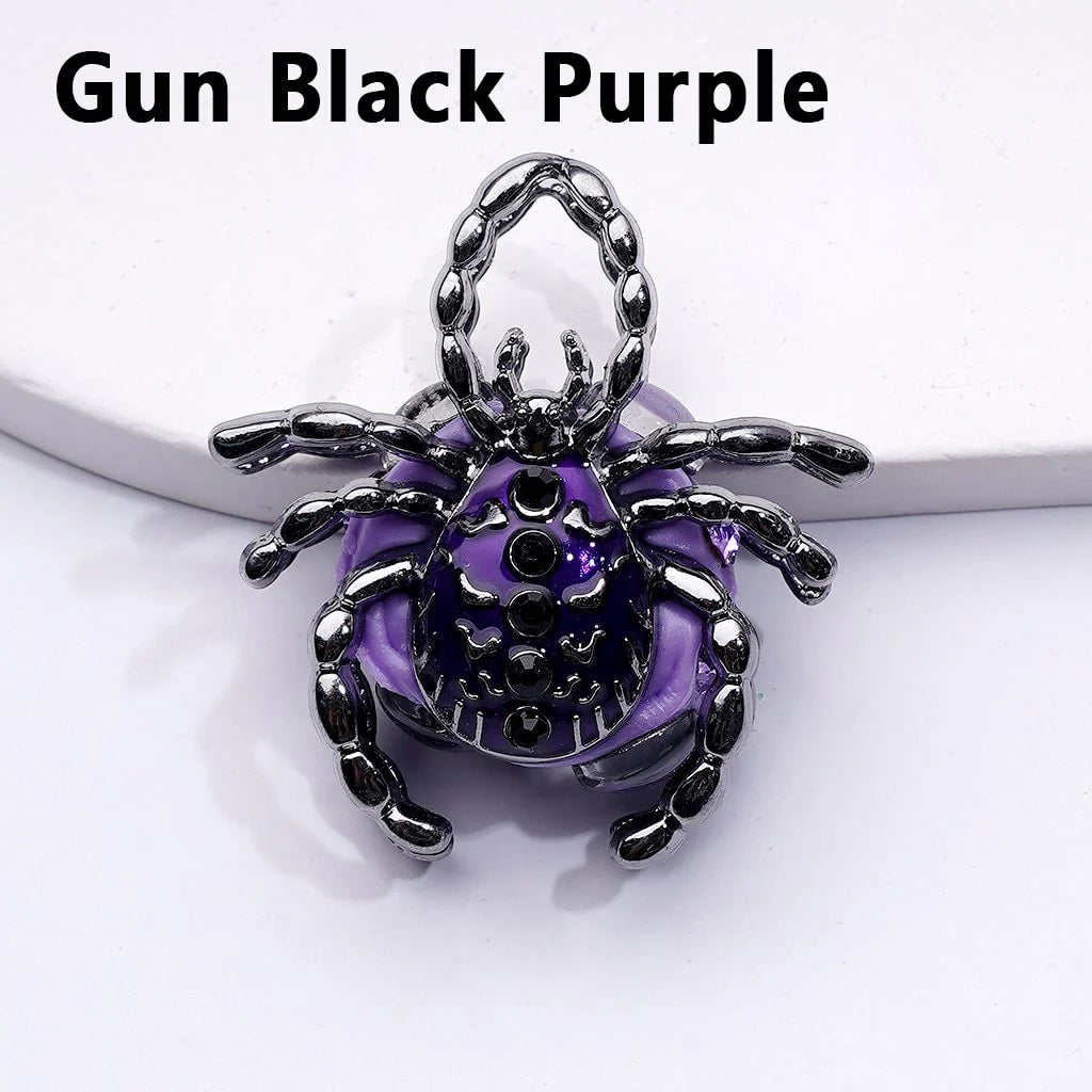 z-Bling Bling Fancy Alloy Spider with Colorful Rhinestones Clay Beads, Around 40*36*20MM