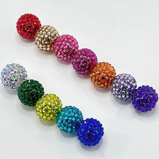 z-See Through Acrylic Rhinestones Beads in Solid Colors, Random Mix, 20MM