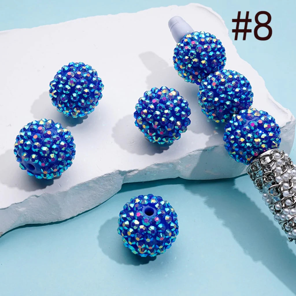 z-20MM Rhinestone Beads, Collection of Acrylic Rhinestone Beads, Part 1: Color No.1 -No.32