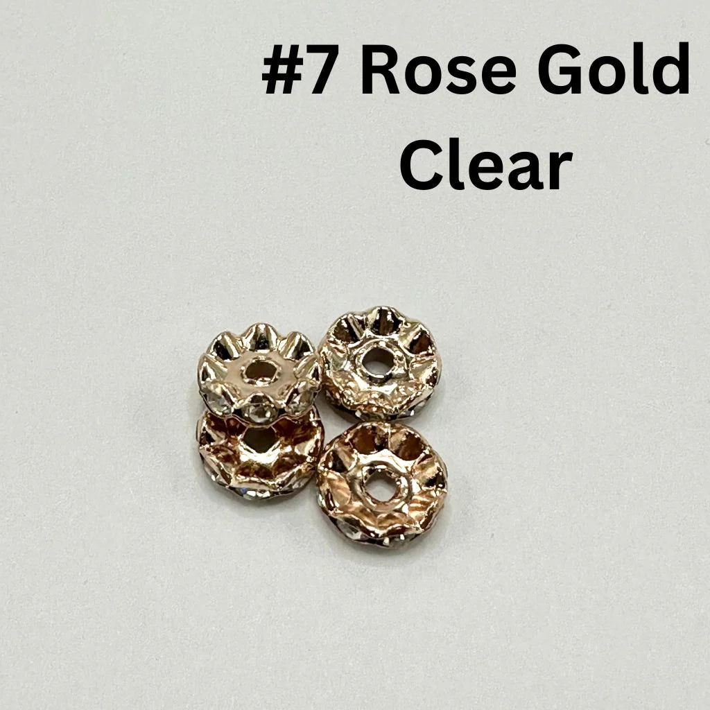 z-Metal Wavy Spacers with Rhinestones in Solid Colors, 12MM