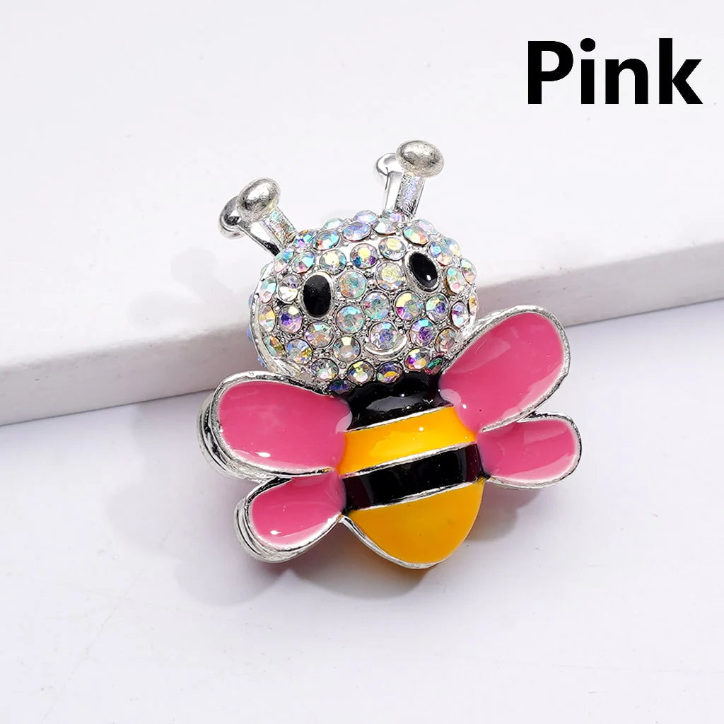 z-Silver Metal Beads with Fancy Bee Wings & Solid Color AB Rhinestones, 29*26MM