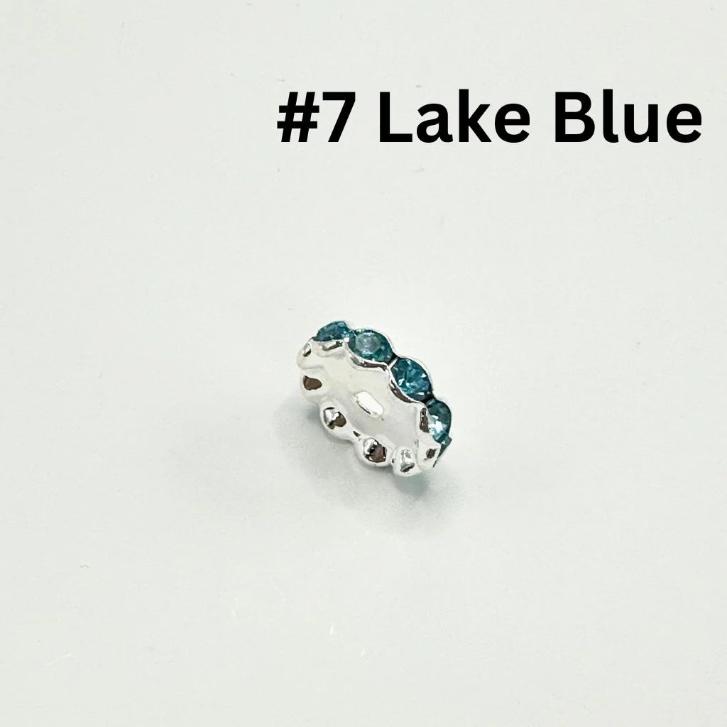 z-Crimp Beads, Metal Wave Shape Spacers with Rhinestones in Solid Colors, 15mm