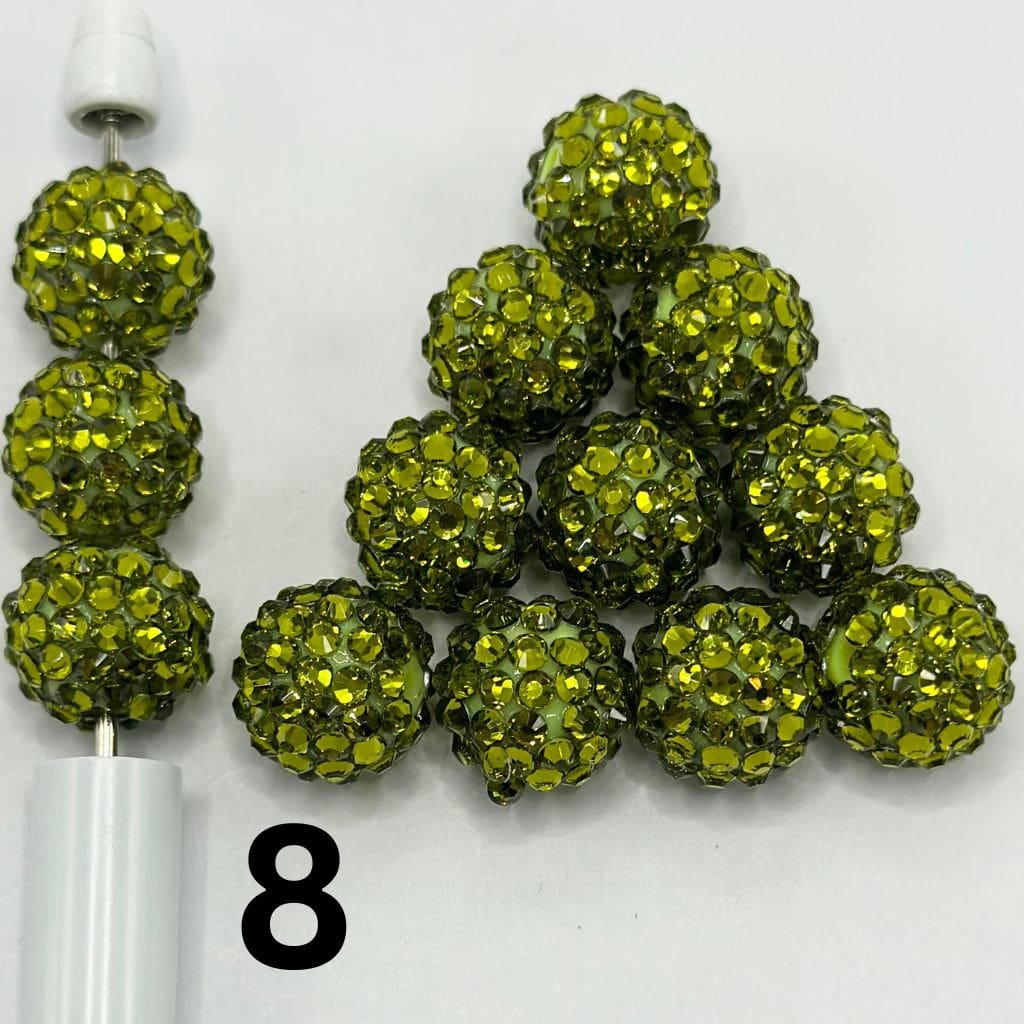 z-Crystal Rhinestone Beads Glossy Shiny Clear Acrylic Beads 16mm