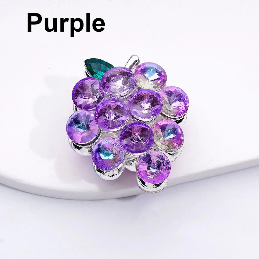 z-Silver Metal Beads with Bling Bling Shiny Grapes Rhinestones, Around 35*30MM