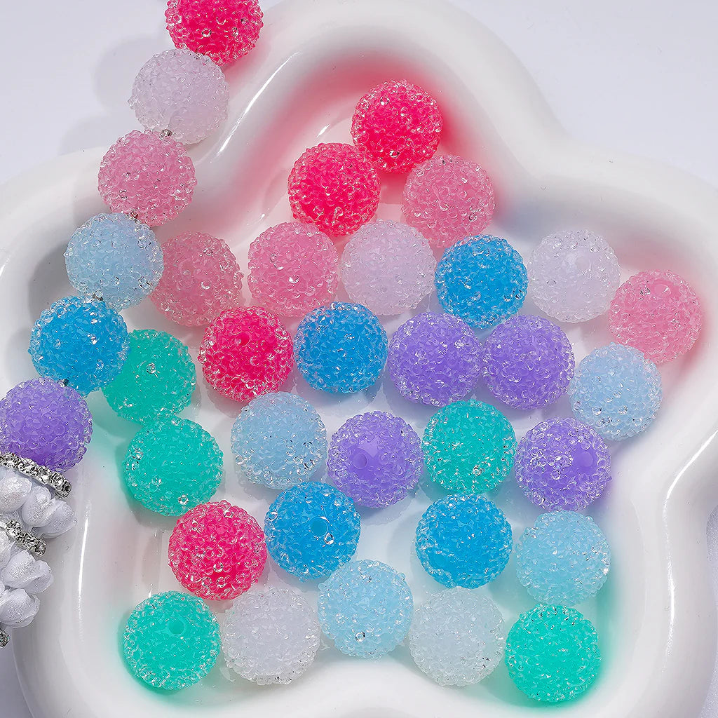 z-Hard Sugar Beads in Jelly Colors Acrylic Beads Clear Rhinestones 16mm Random Mix