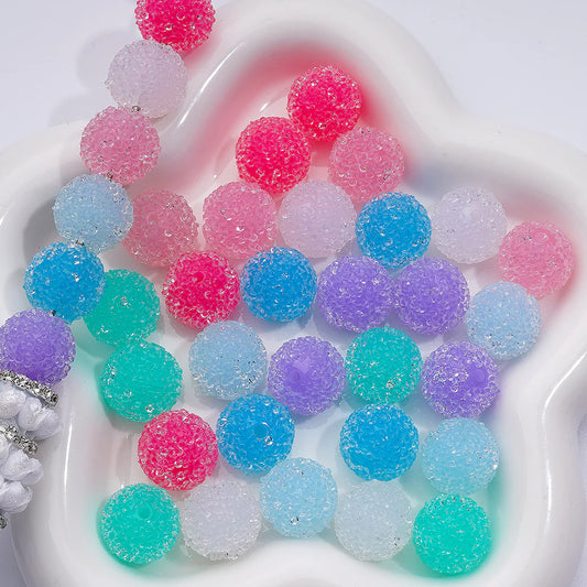 z-Hard Sugar Beads in Jelly Colors Acrylic Beads Clear Rhinestones 16mm Random Mix
