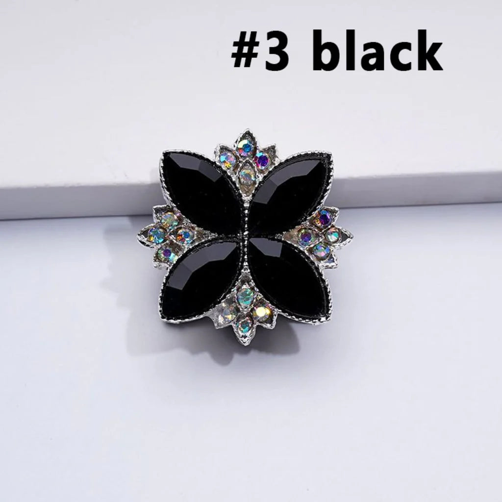z-Silver Color Metal Beads With Bling Bling Four Leaf Clover with Colorful & AB Rhinestones, 26*26mm