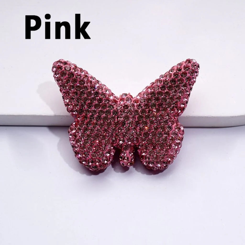 z-Exquisite Multi-Color Butterfly Clay Beads with Shiny Rhinestones, 54*41MM