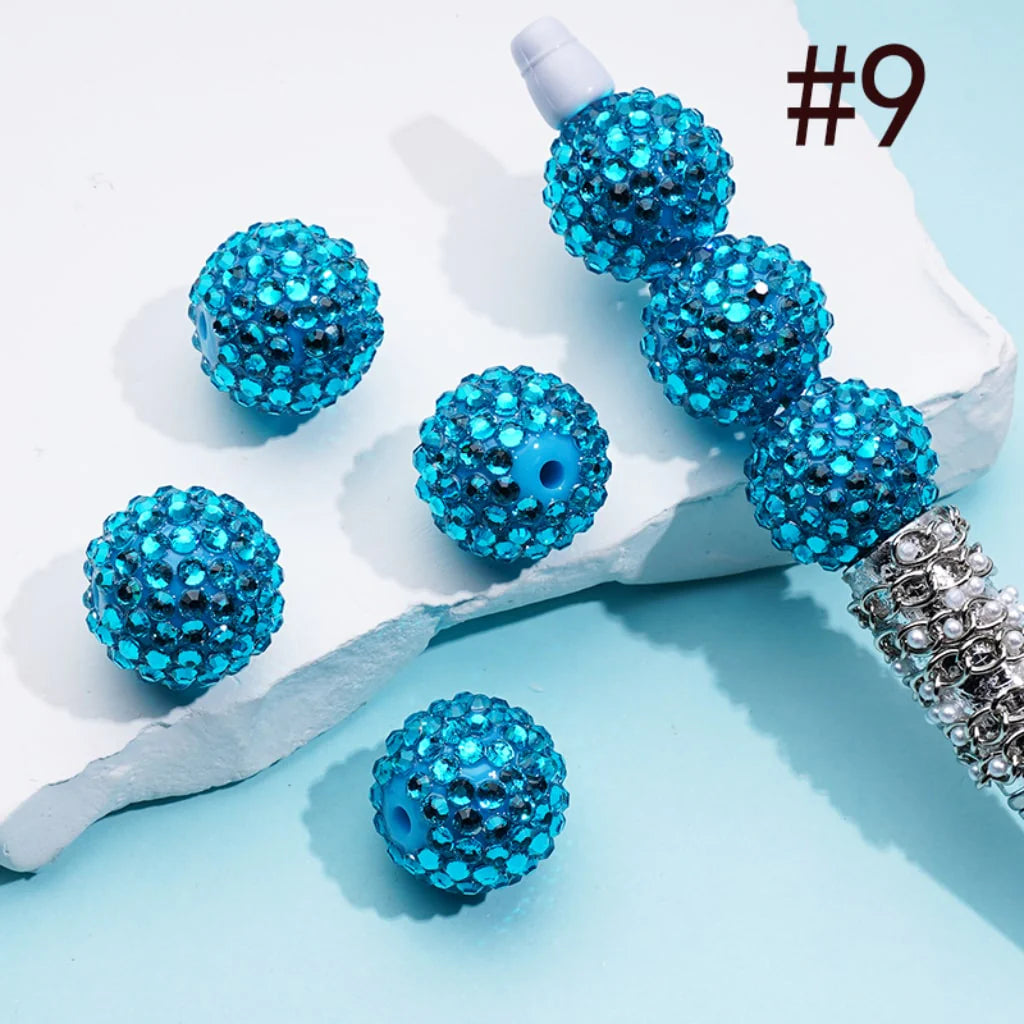 z-20MM Rhinestone Beads, Collection of Acrylic Rhinestone Beads, Part 1: Color No.1 -No.32