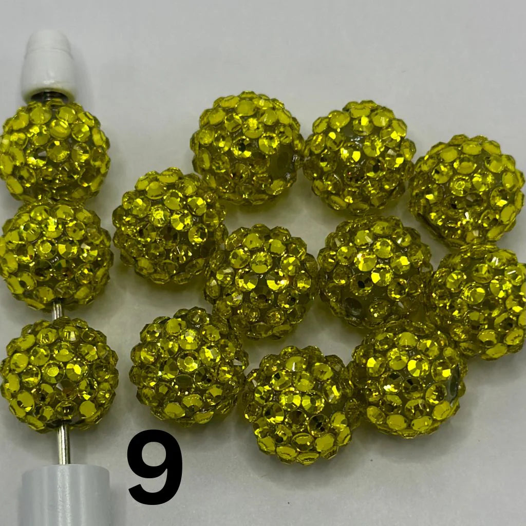 z-Crystal Rhinestone Beads Glossy Shiny Clear Acrylic Beads 16mm