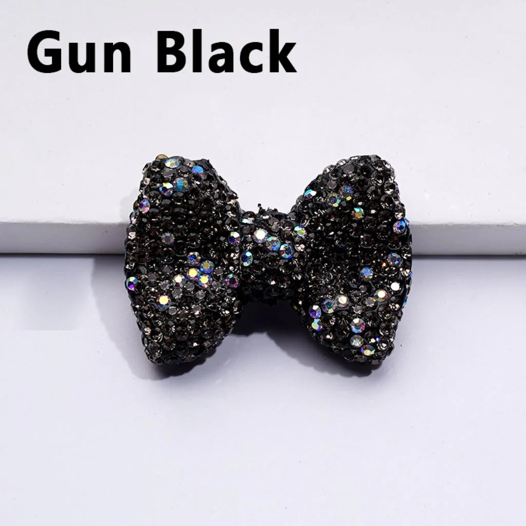 z-Bling Bling Multi-Color Bowtie Clay Beads with Shiny Rhinestones, 28*40MM