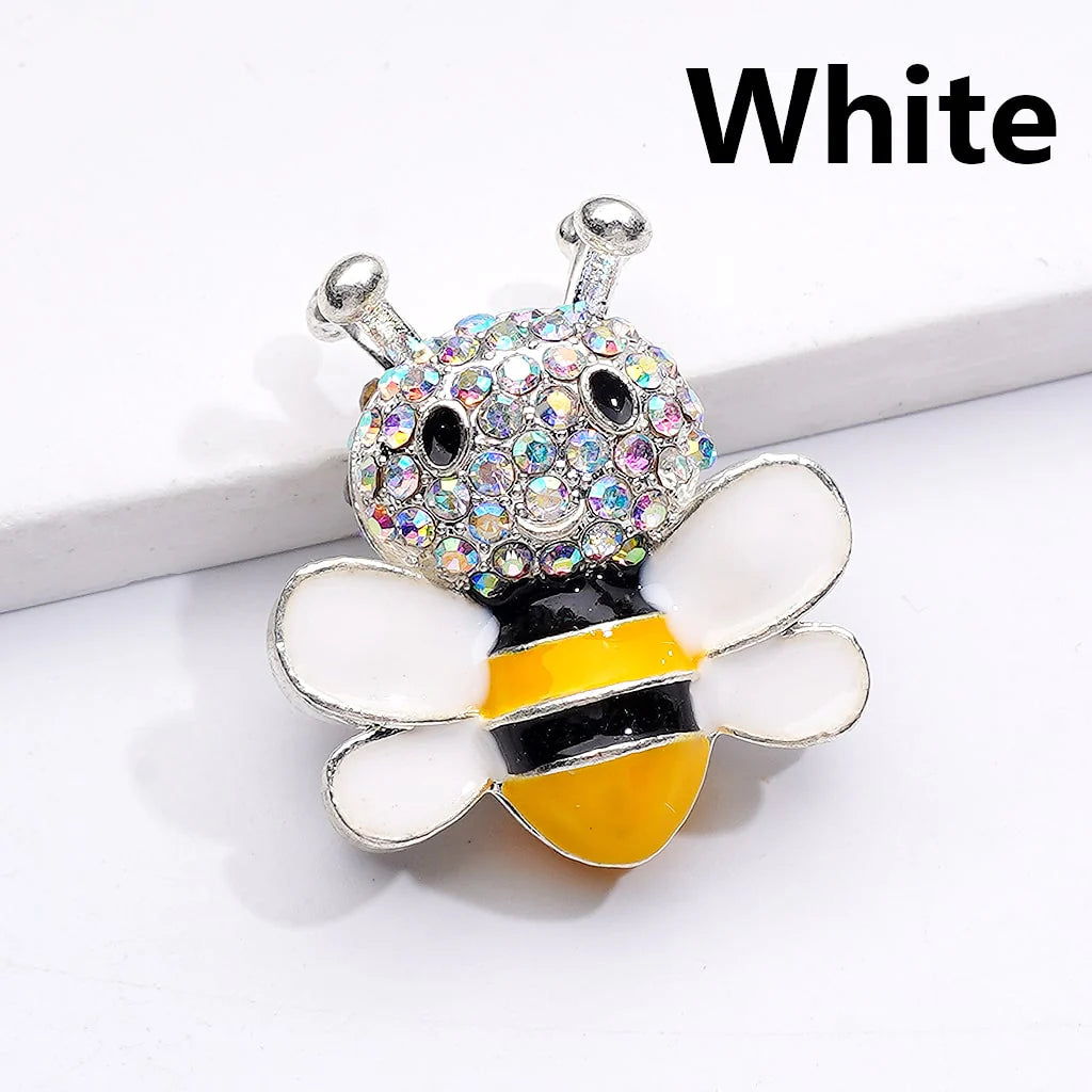 z-Silver Metal Beads with Fancy Bee Wings & Solid Color AB Rhinestones, 29*26MM