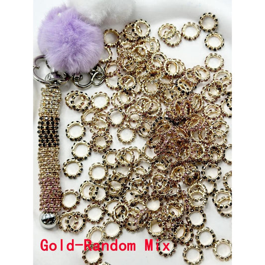 z-New Style Silver Spacer with Solid Color Rhinestones, 10MM