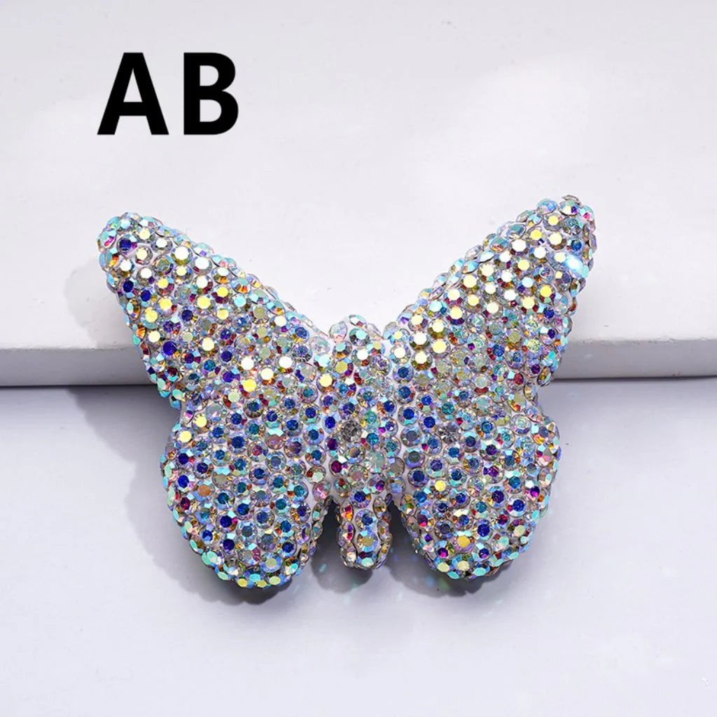 z-Exquisite Multi-Color Butterfly Clay Beads with Shiny Rhinestones, 54*41MM