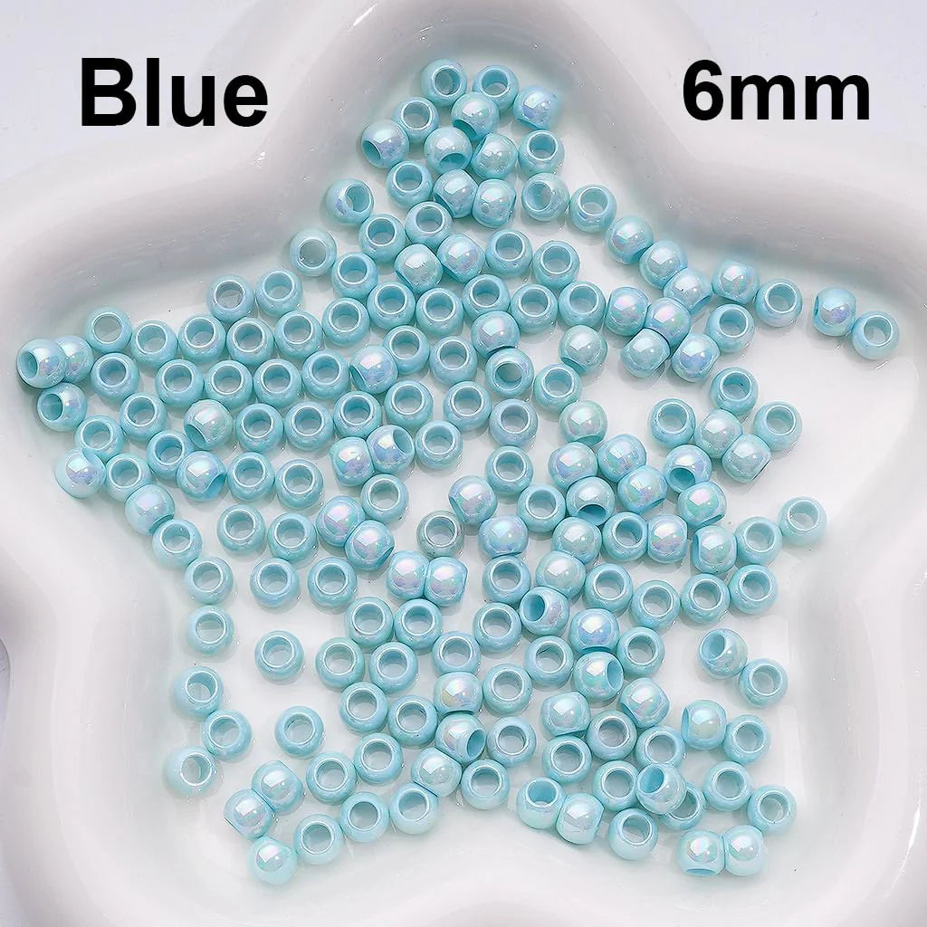 z-Waist Beads for Jewelry Making - UV Coated Mini Seed Acrylic Beads with Large Hole - 6mm - Random Mix - Can Be Used for Pen - 1000 Beads Pack