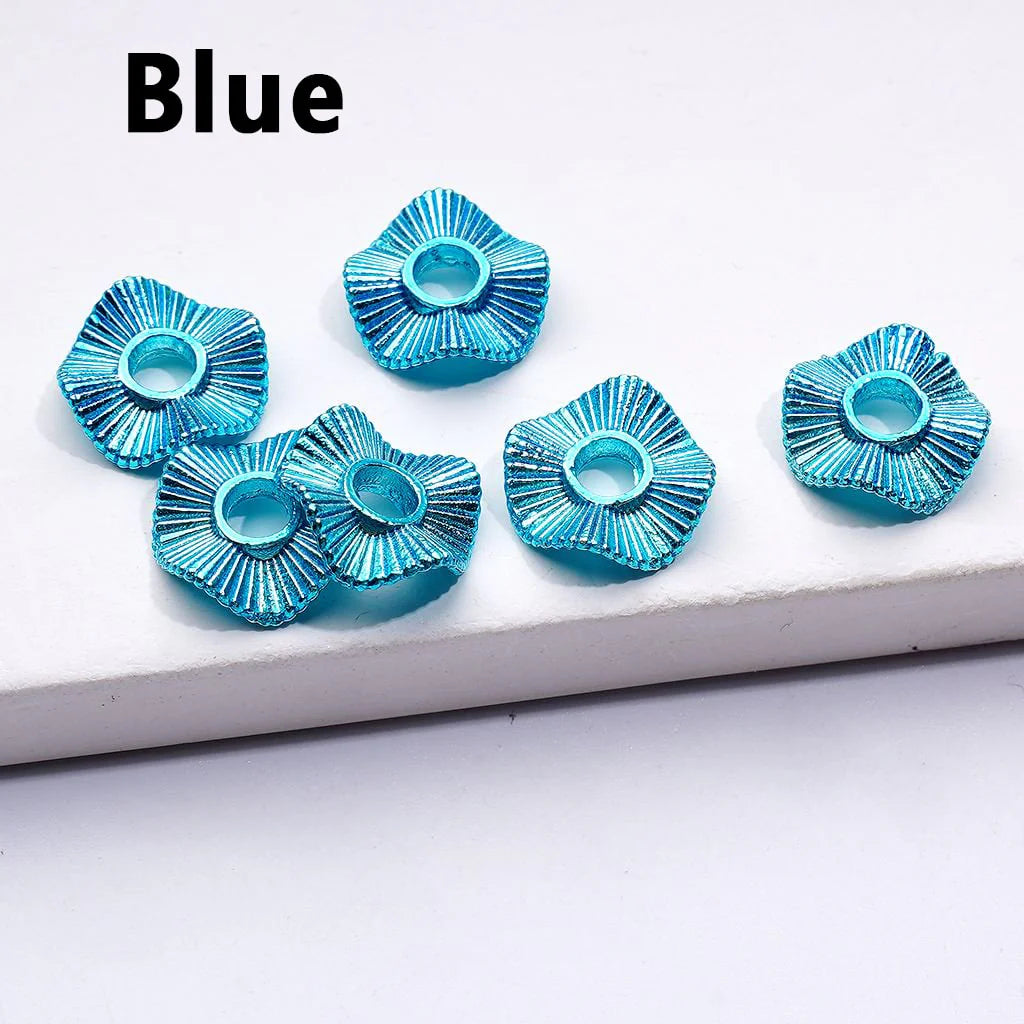 z-Mini Cute Multi-Color Wave Shape Metal Spacer with Stripes, 10MM
