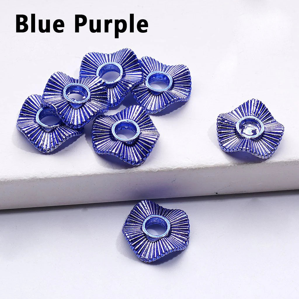z-Mini Cute Multi-Color Wave Shape Metal Spacer with Stripes, 10MM