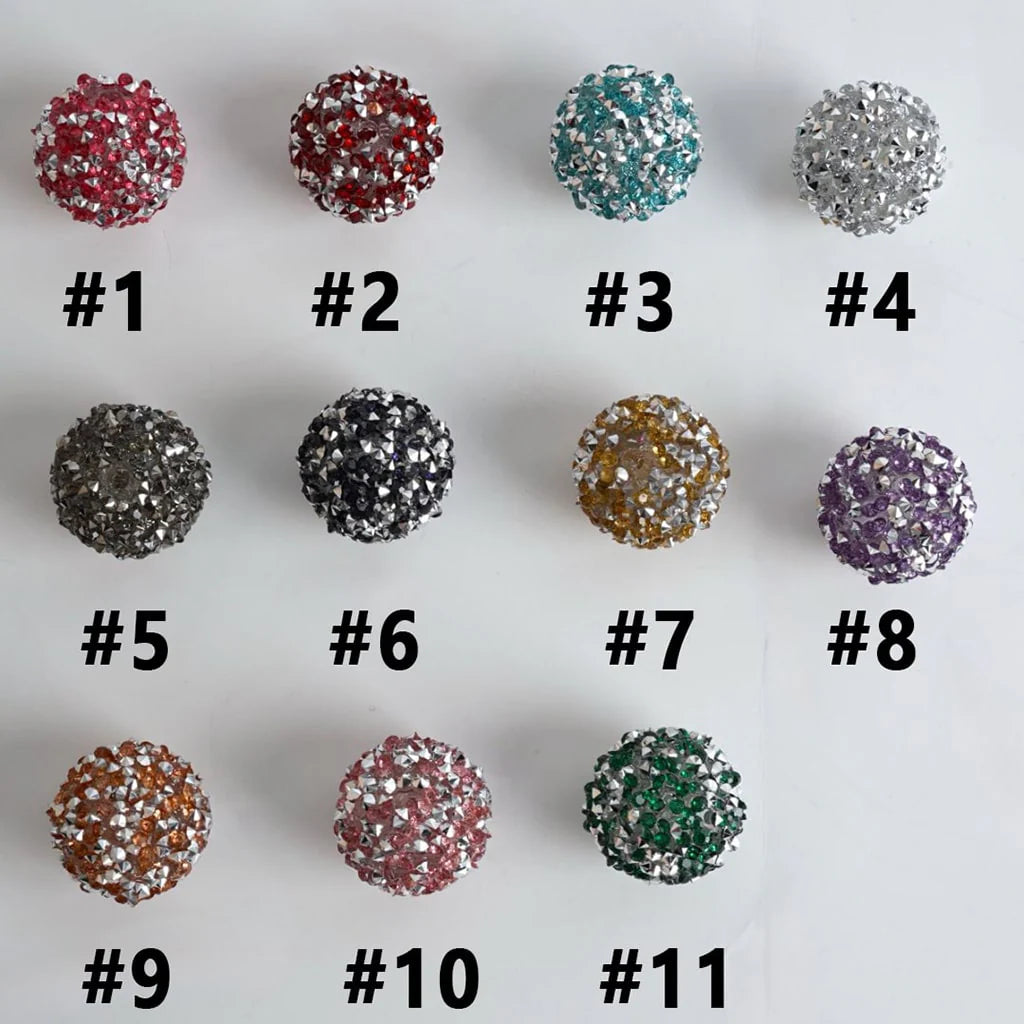 z-Bling Bling Colorful Cone Shape Rhinestones Round Sugar Acrylic Beads, 20MM, Please Read the Description