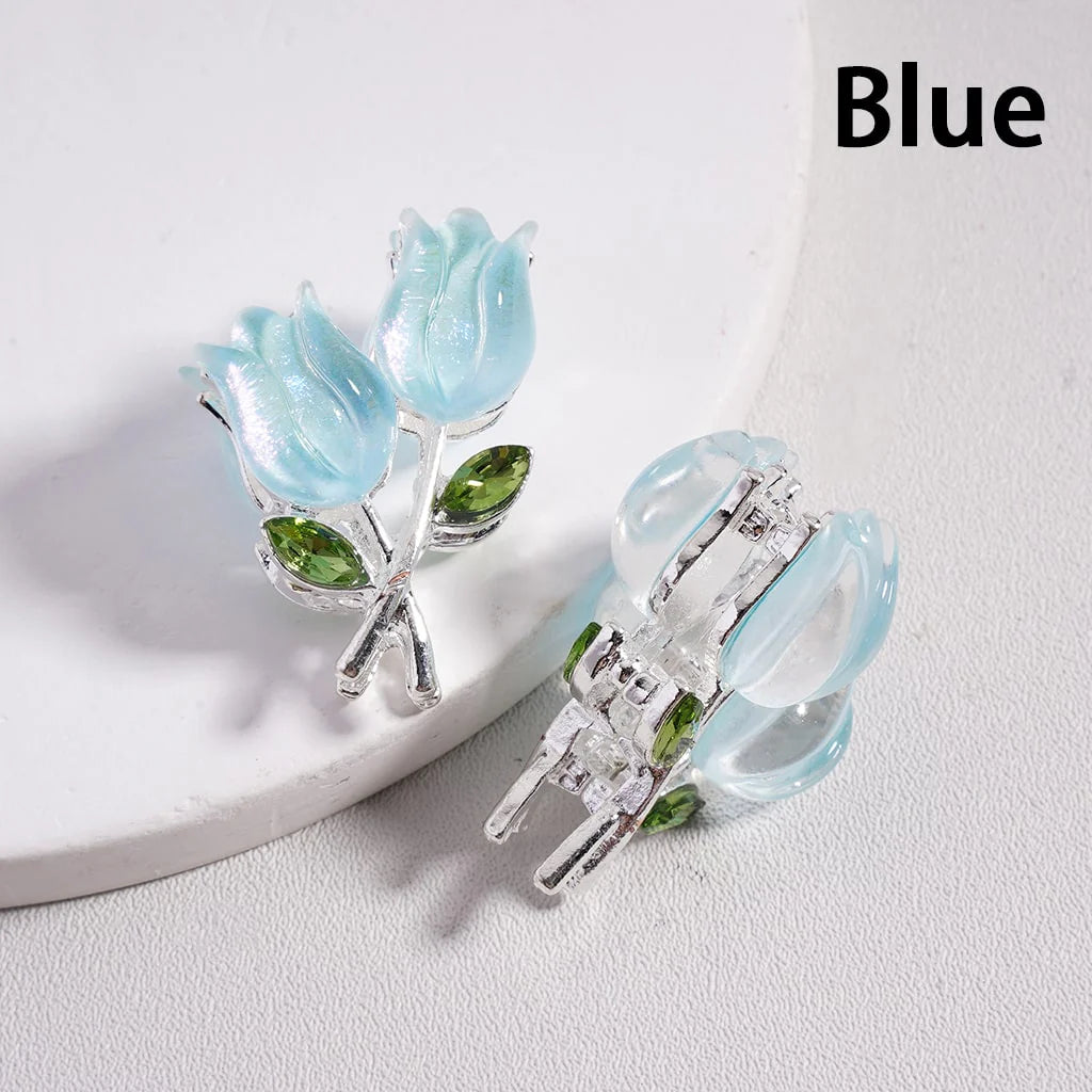 z-Silver Color Metal Beads with Fancy Alloy Cute UV Coating Tulip Flower, 21*29MM