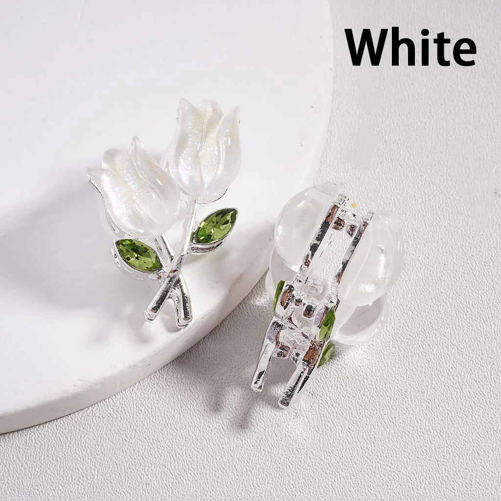 z-Silver Color Metal Beads with Fancy Alloy Cute UV Coating Tulip Flower, 21*29MM