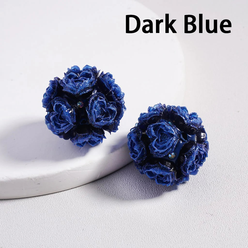 z-Clay Beads Luminous Glitter Heart Flowers AB Rhinestones, 23MM
