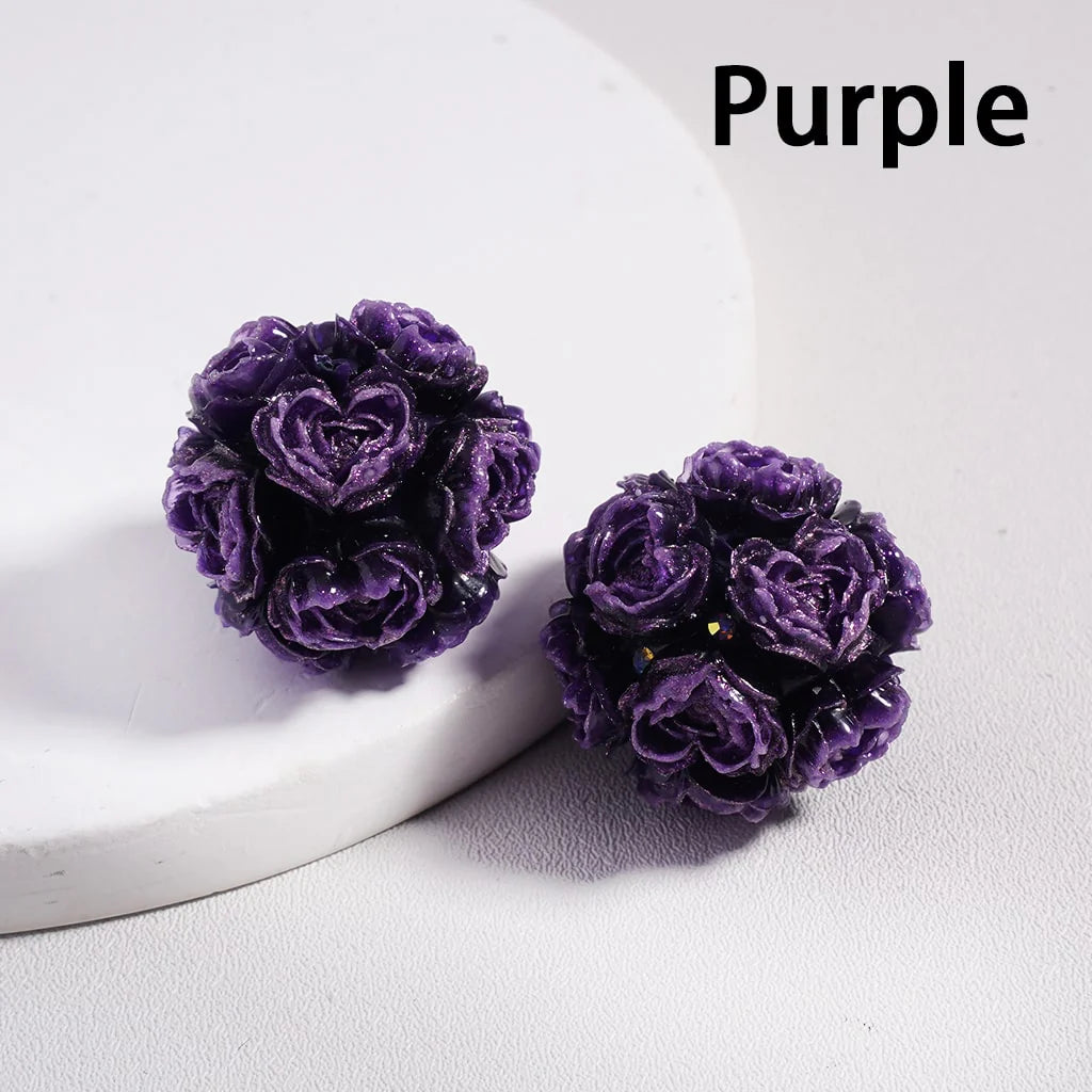 z-Clay Beads Luminous Glitter Heart Flowers AB Rhinestones, 23MM