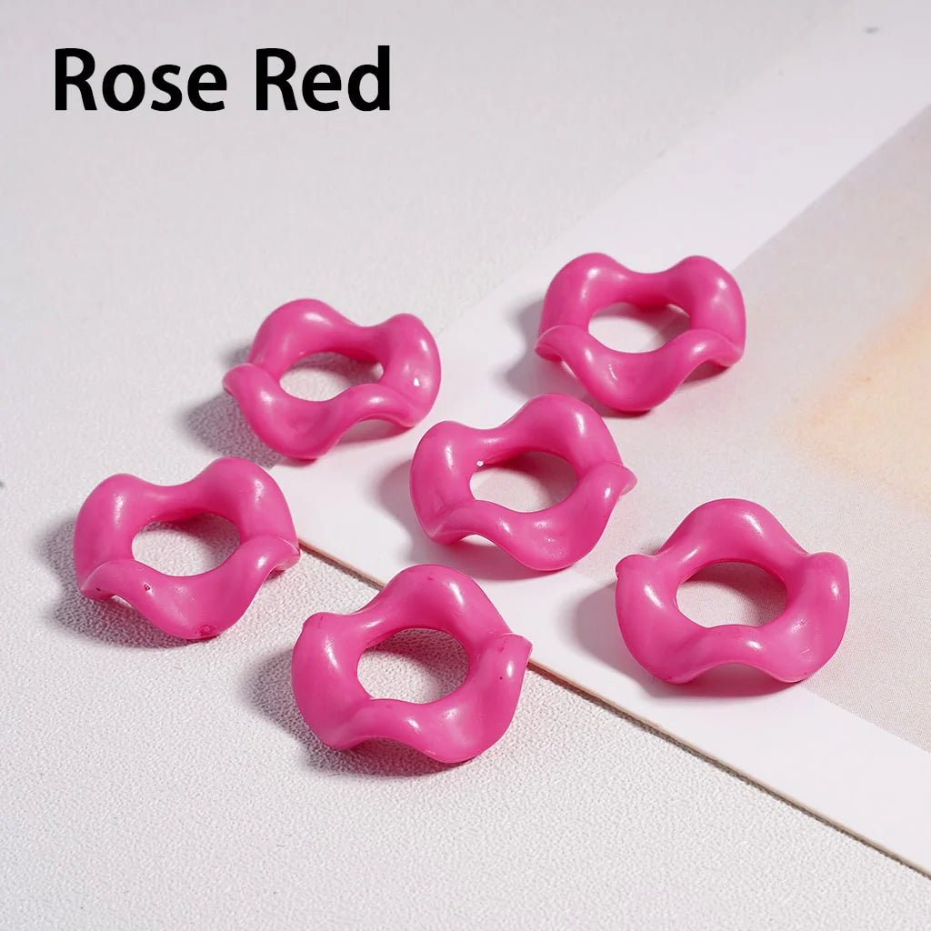 z-Acrylic Beads Wavy Shape Spacer Large Hole, Solid Color, 16MM, Random Mix (No Additional Processes) // (Single Color is available for 1100pcs(Whole Bag) Only)