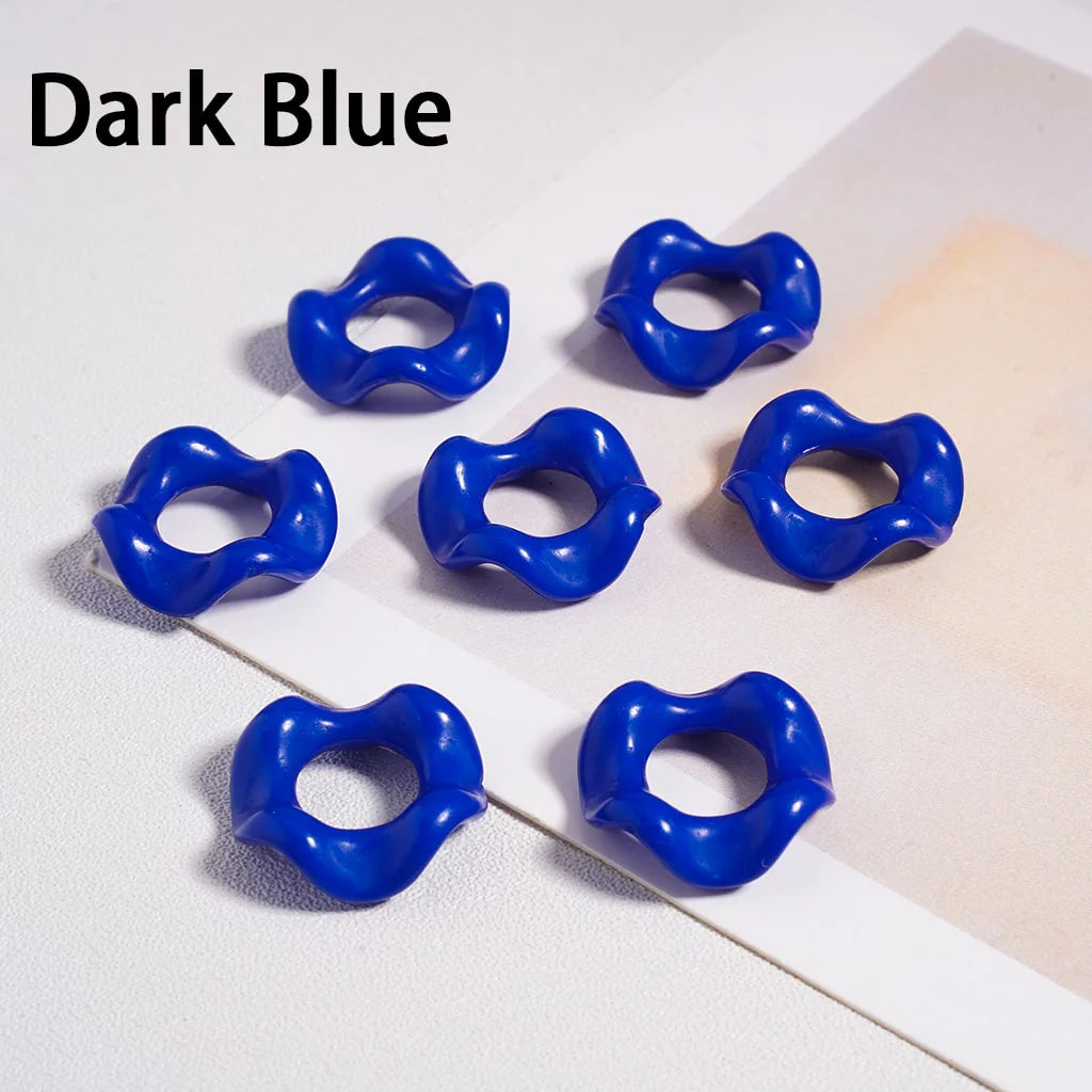 z-Acrylic Beads Wavy Shape Spacer Large Hole, Solid Color, 16MM, Random Mix (No Additional Processes) // (Single Color is available for 1100pcs(Whole Bag) Only)