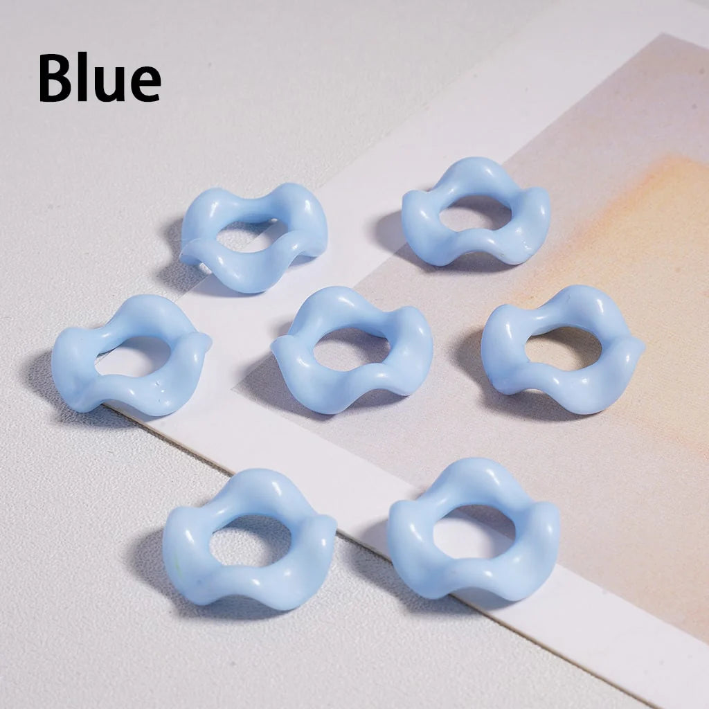z-Acrylic Beads Wavy Shape Spacer Large Hole, Solid Color, 16MM, Random Mix (No Additional Processes) // (Single Color is available for 1100pcs(Whole Bag) Only)