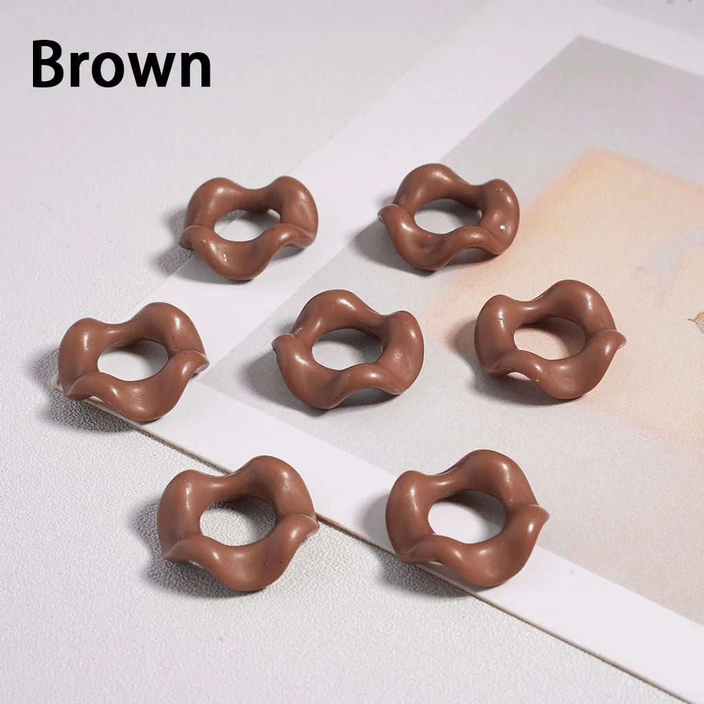 z-Acrylic Beads Wavy Shape Spacer Large Hole, Solid Color, 16MM, Random Mix (No Additional Processes) // (Single Color is available for 1100pcs(Whole Bag) Only)