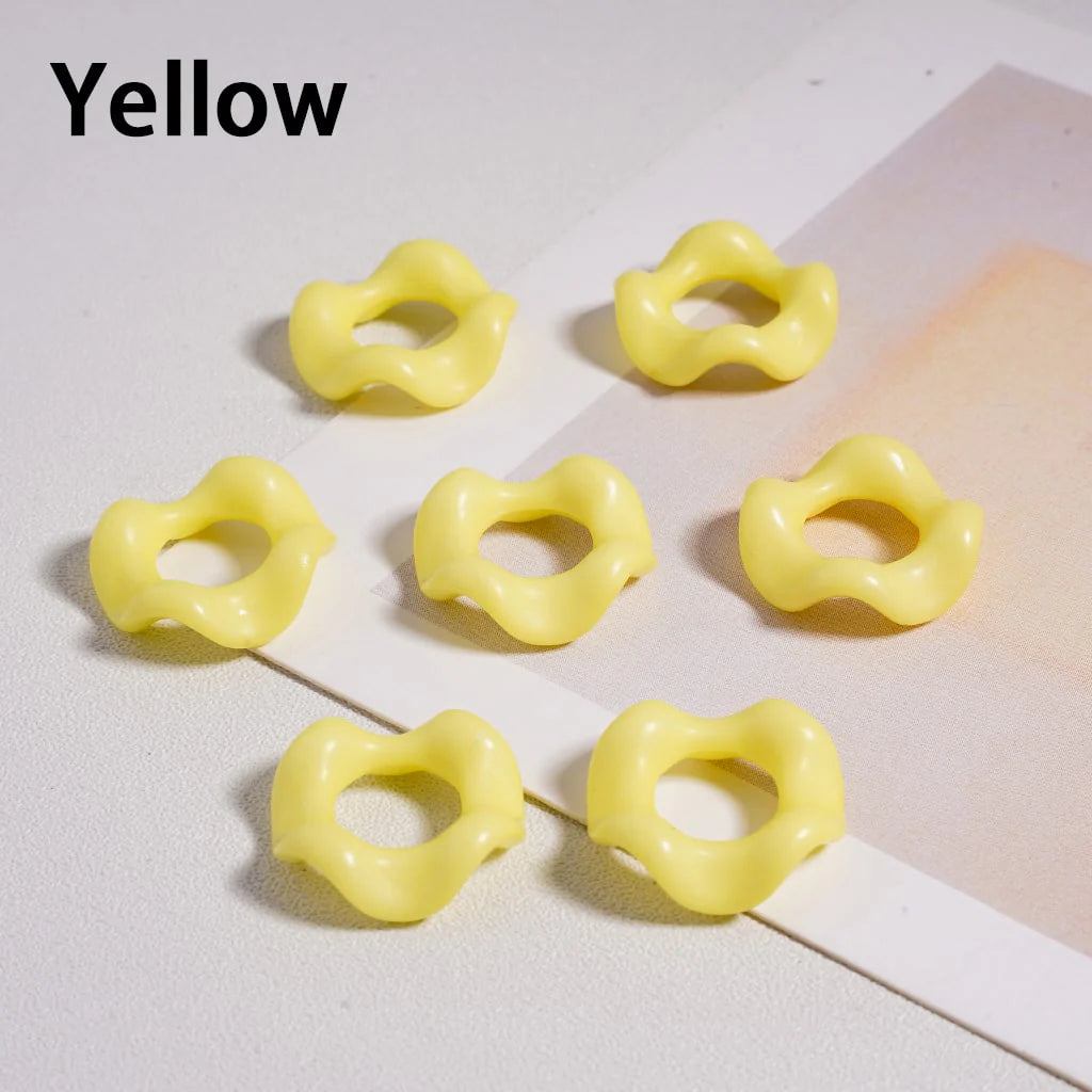 z-Acrylic Beads Wavy Shape Spacer Large Hole, Solid Color, 16MM, Random Mix (No Additional Processes) // (Single Color is available for 1100pcs(Whole Bag) Only)