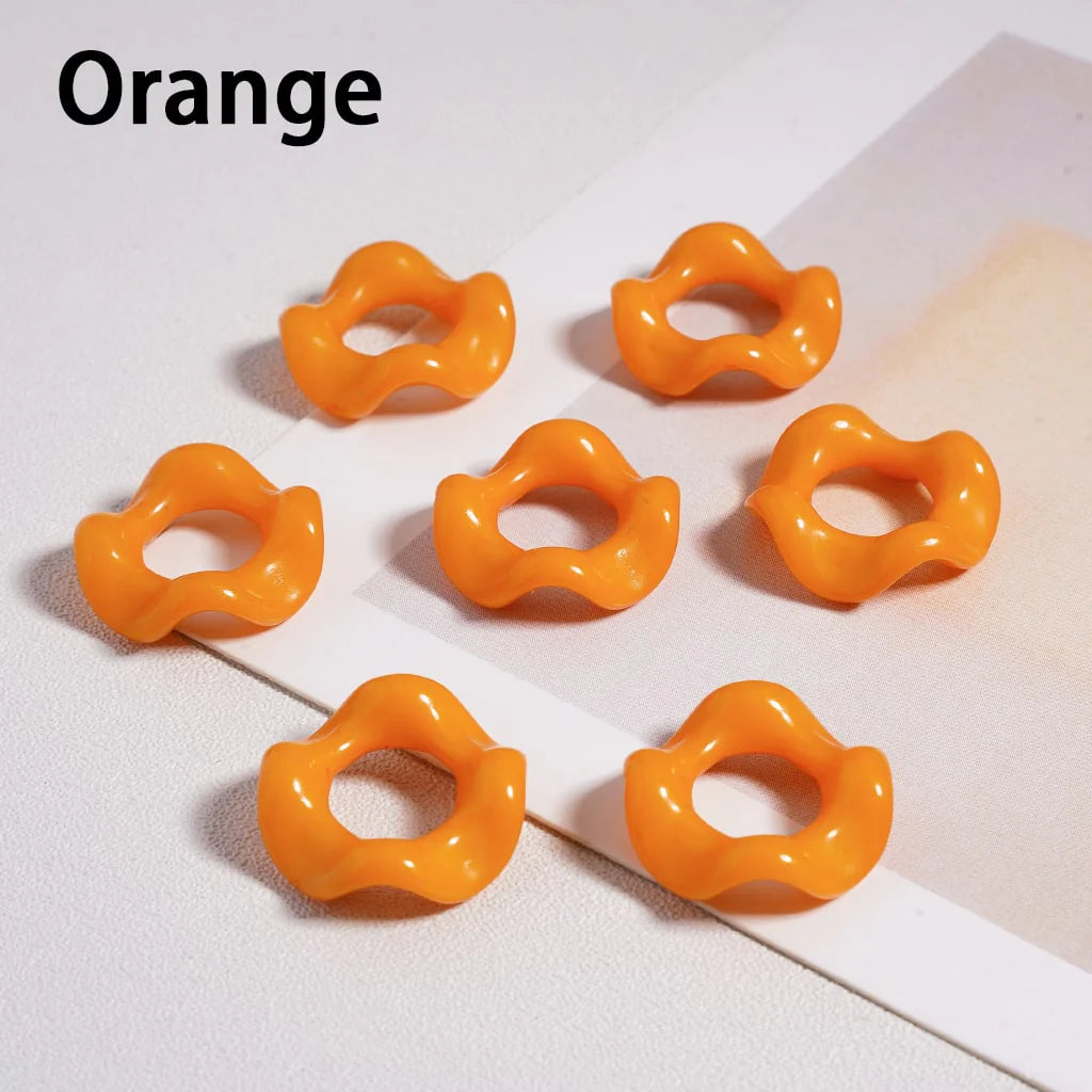 z-Acrylic Beads Wavy Shape Spacer Large Hole, Solid Color, 16MM, Random Mix (No Additional Processes) // (Single Color is available for 1100pcs(Whole Bag) Only)