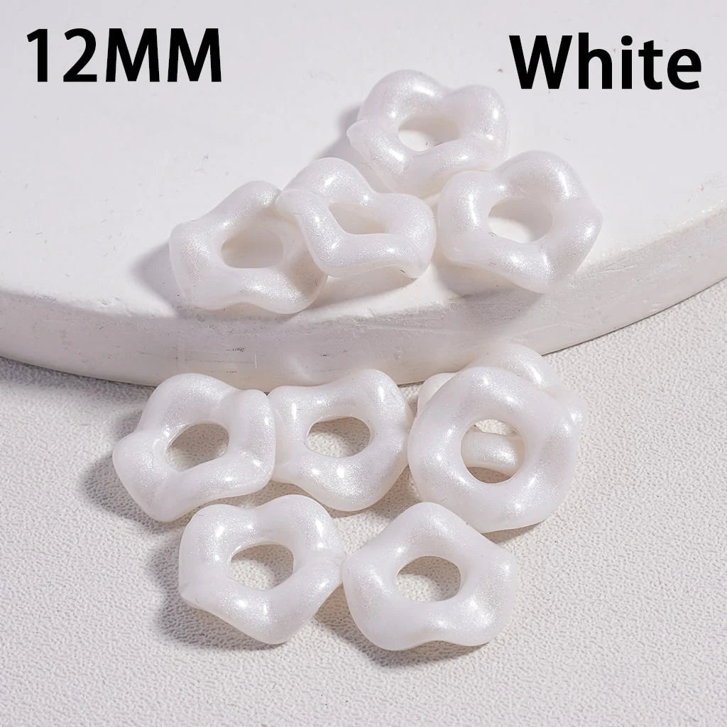 z-Acrylic Spacer Beads Wavy Shape, Light Color Series, 12MM (Single Color is available for 500pcs(Whole Bag) Only)