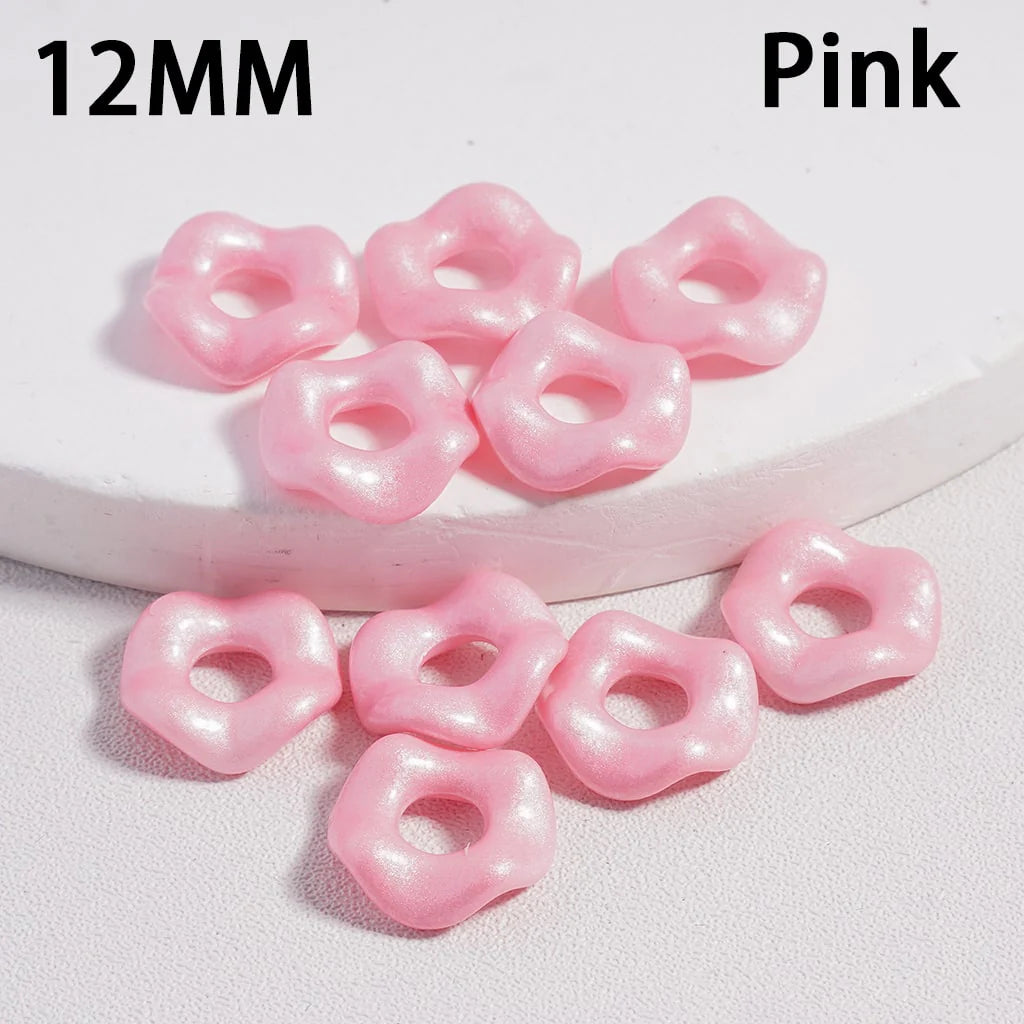 z-Acrylic Spacer Beads Wavy Shape, Light Color Series, 12MM (Single Color is available for 500pcs(Whole Bag) Only)