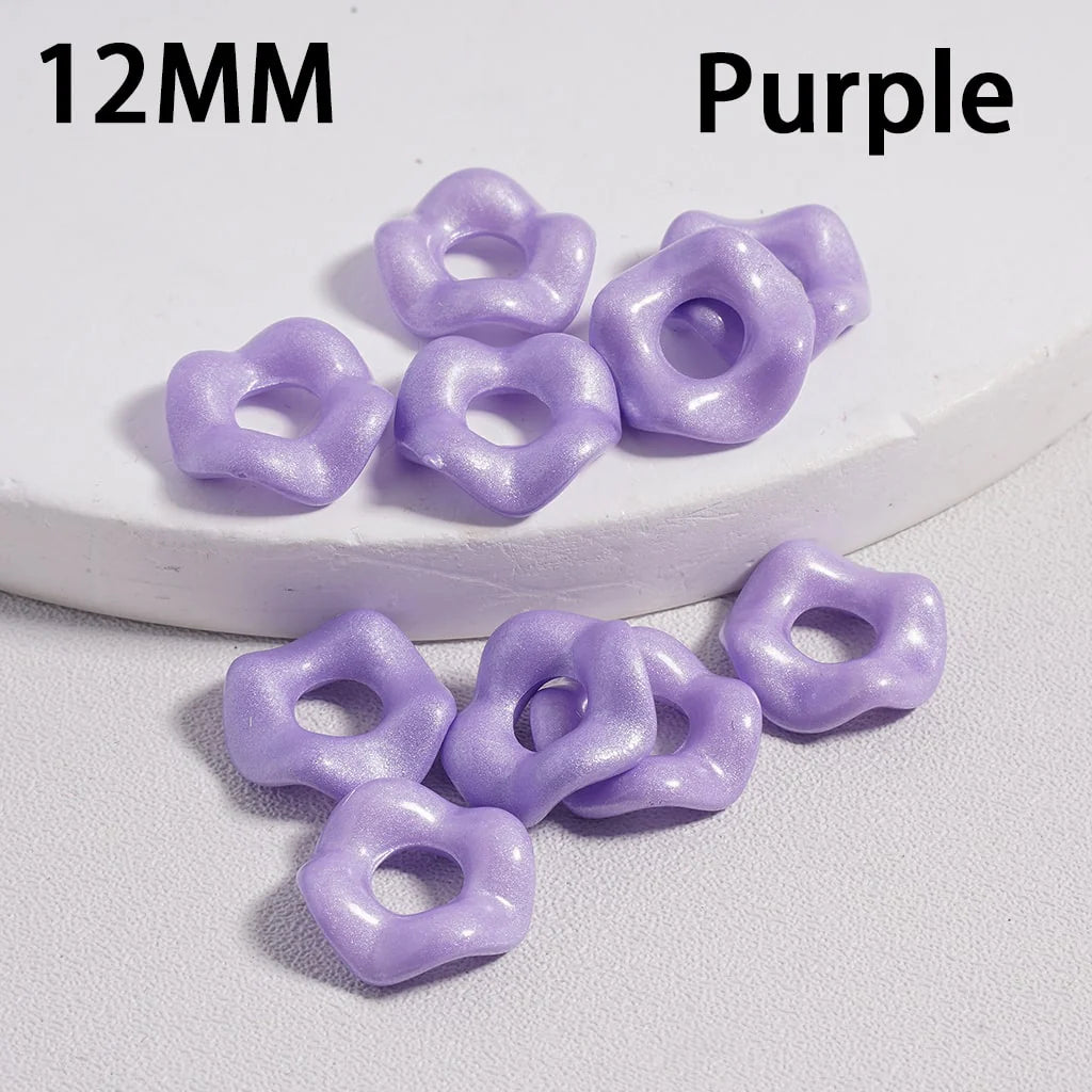 z-Acrylic Spacer Beads Wavy Shape, Light Color Series, 12MM (Single Color is available for 500pcs(Whole Bag) Only)