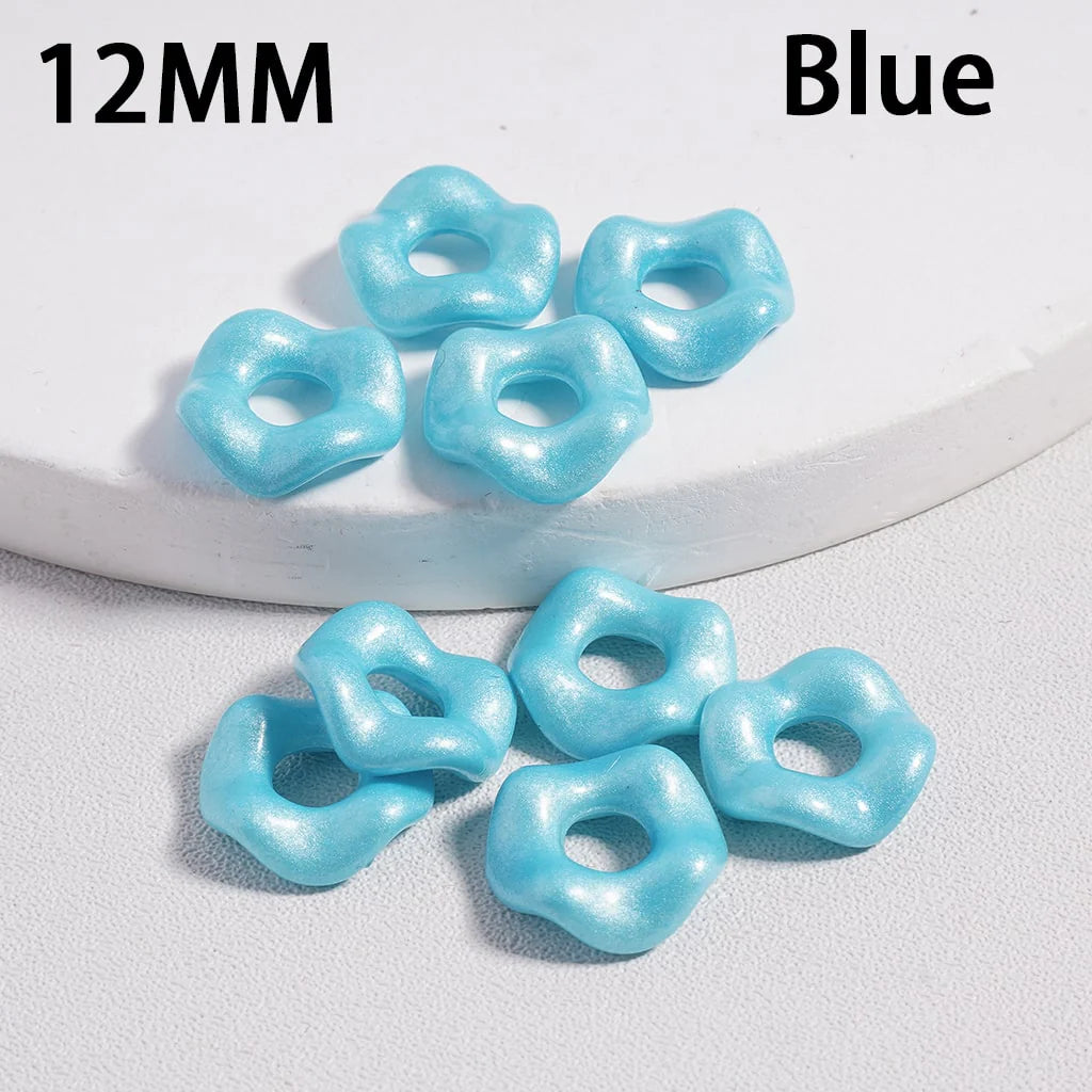 z-Acrylic Spacer Beads Wavy Shape, Light Color Series, 12MM (Single Color is available for 500pcs(Whole Bag) Only)