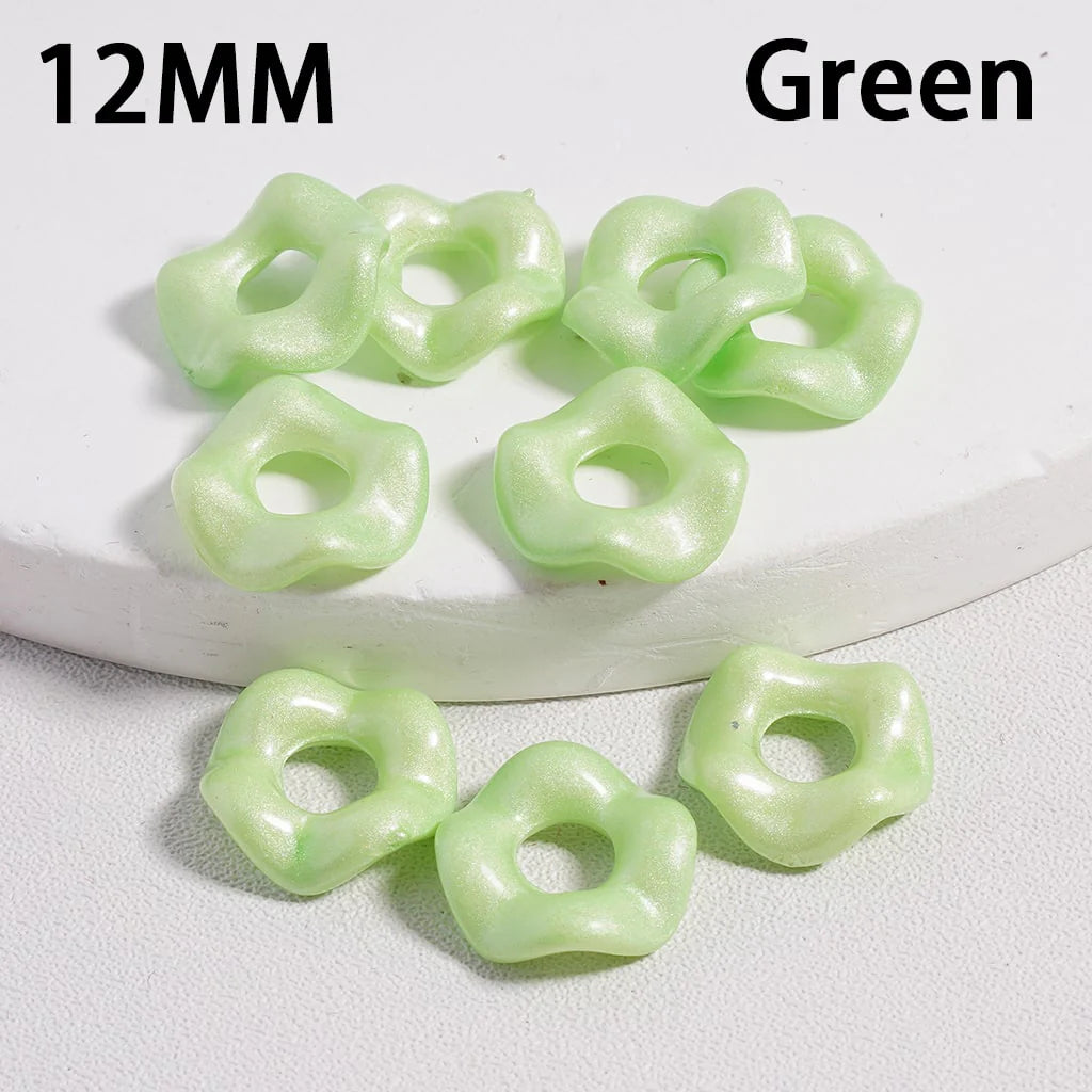 z-Acrylic Spacer Beads Wavy Shape, Light Color Series, 12MM (Single Color is available for 500pcs(Whole Bag) Only)