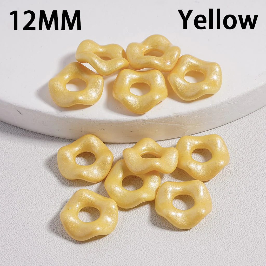 z-Acrylic Spacer Beads Wavy Shape, Light Color Series, 12MM (Single Color is available for 500pcs(Whole Bag) Only)