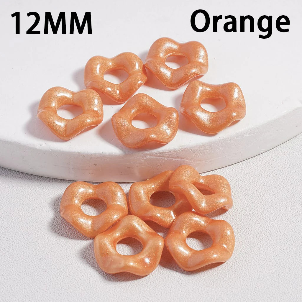 z-Acrylic Spacer Beads Wavy Shape, Light Color Series, 12MM (Single Color is available for 500pcs(Whole Bag) Only)