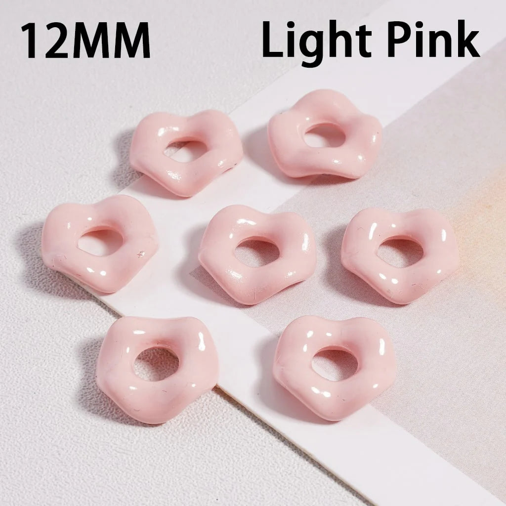 z-Glossy Cute Multi-Color Wavy Shape Acrylic Spacer Beads, 12MM (With Stoving Varnish Process) // (Single Color is available for 500pcs(Whole Bag) Only)