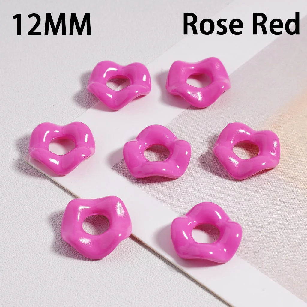 z-Glossy Cute Multi-Color Wavy Shape Acrylic Spacer Beads, 12MM (With Stoving Varnish Process) // (Single Color is available for 500pcs(Whole Bag) Only)