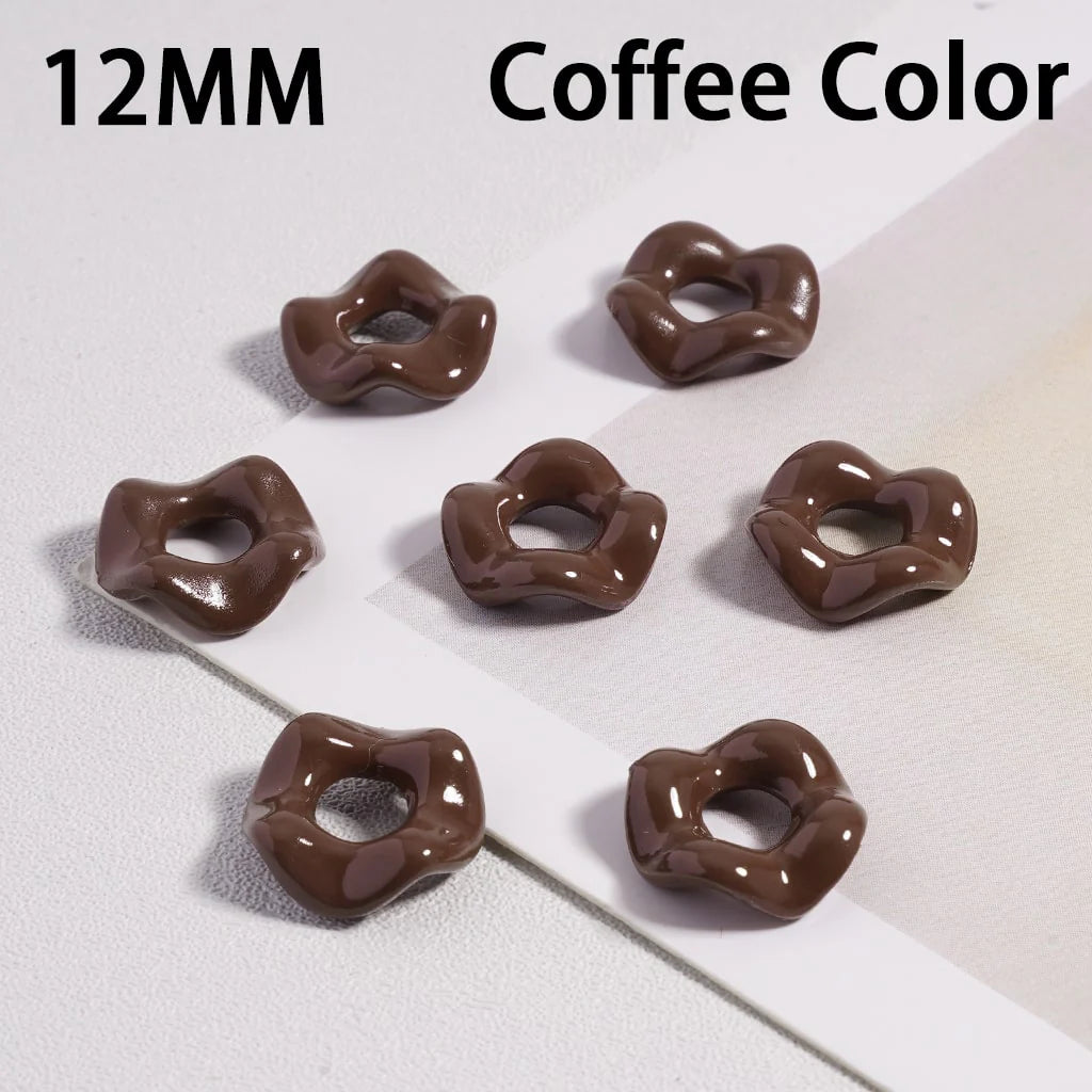 z-Glossy Cute Multi-Color Wavy Shape Acrylic Spacer Beads, 12MM (With Stoving Varnish Process) // (Single Color is available for 500pcs(Whole Bag) Only)