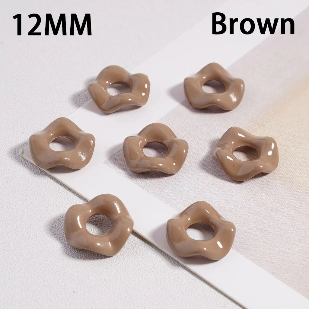 z-Glossy Cute Multi-Color Wavy Shape Acrylic Spacer Beads, 12MM (With Stoving Varnish Process) // (Single Color is available for 500pcs(Whole Bag) Only)