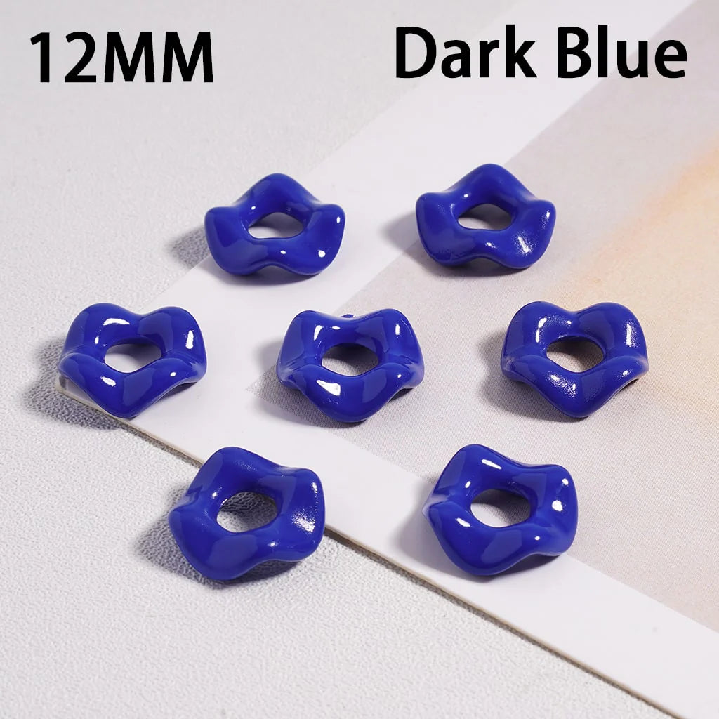 z-Glossy Cute Multi-Color Wavy Shape Acrylic Spacer Beads, 12MM (With Stoving Varnish Process) // (Single Color is available for 500pcs(Whole Bag) Only)