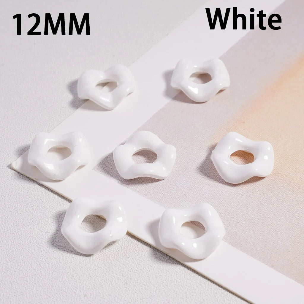 z-Glossy Cute Multi-Color Wavy Shape Acrylic Spacer Beads, 12MM (With Stoving Varnish Process) // (Single Color is available for 500pcs(Whole Bag) Only)