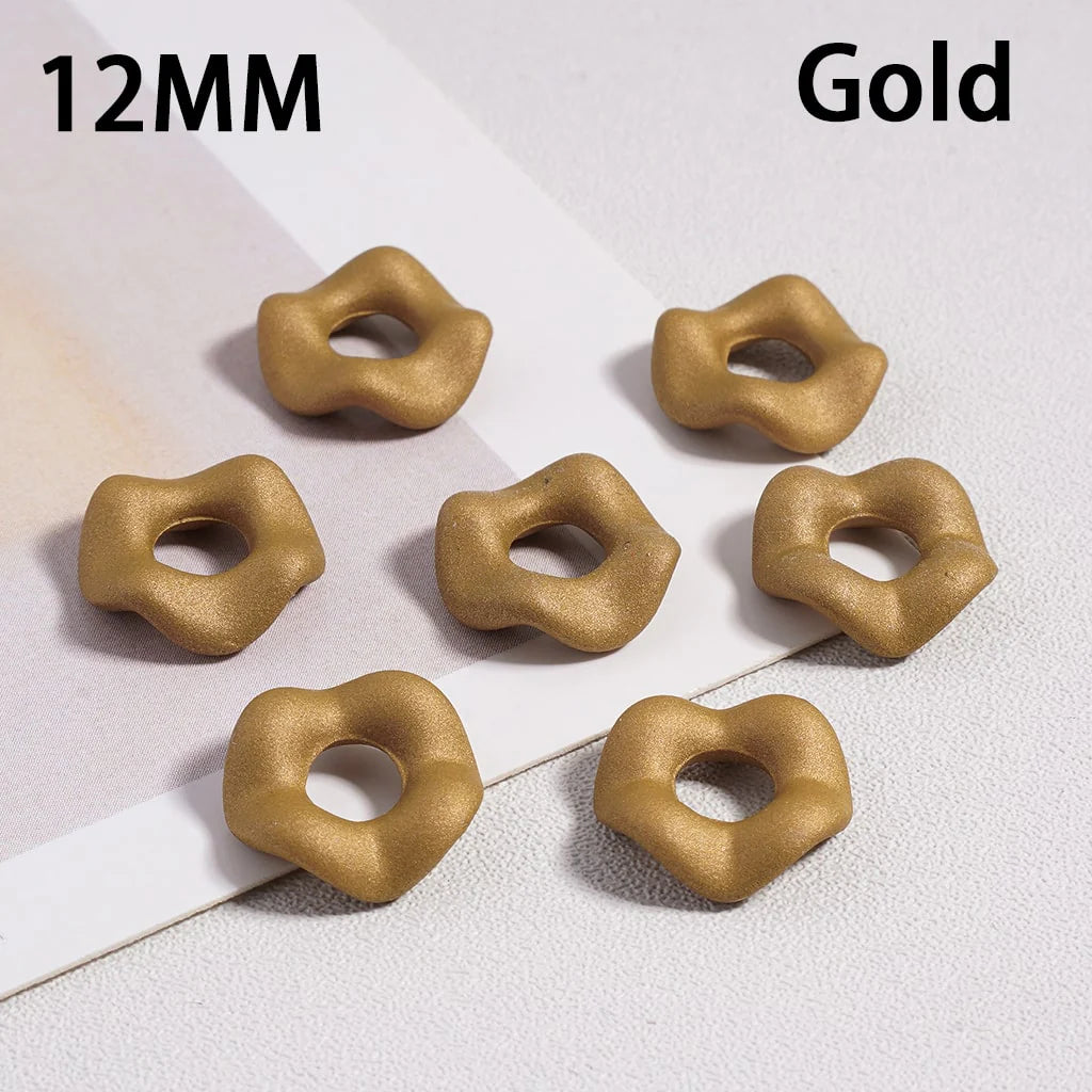 z-Acrylic Spacer Beads Rubber Painted Wavy Shape, Solid Color, 12MM (Single Color is available for 500pcs(Whole Bag) Only)