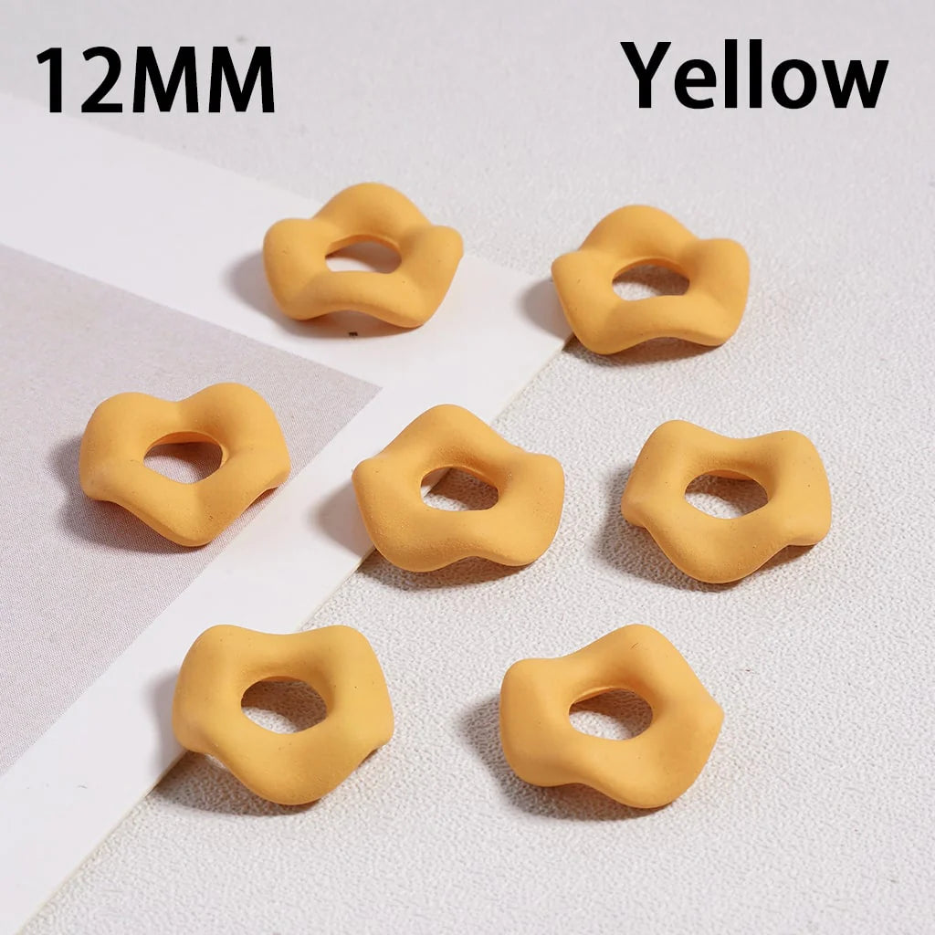 z-Acrylic Spacer Beads Rubber Painted Wavy Shape, Solid Color, 12MM (Single Color is available for 500pcs(Whole Bag) Only)