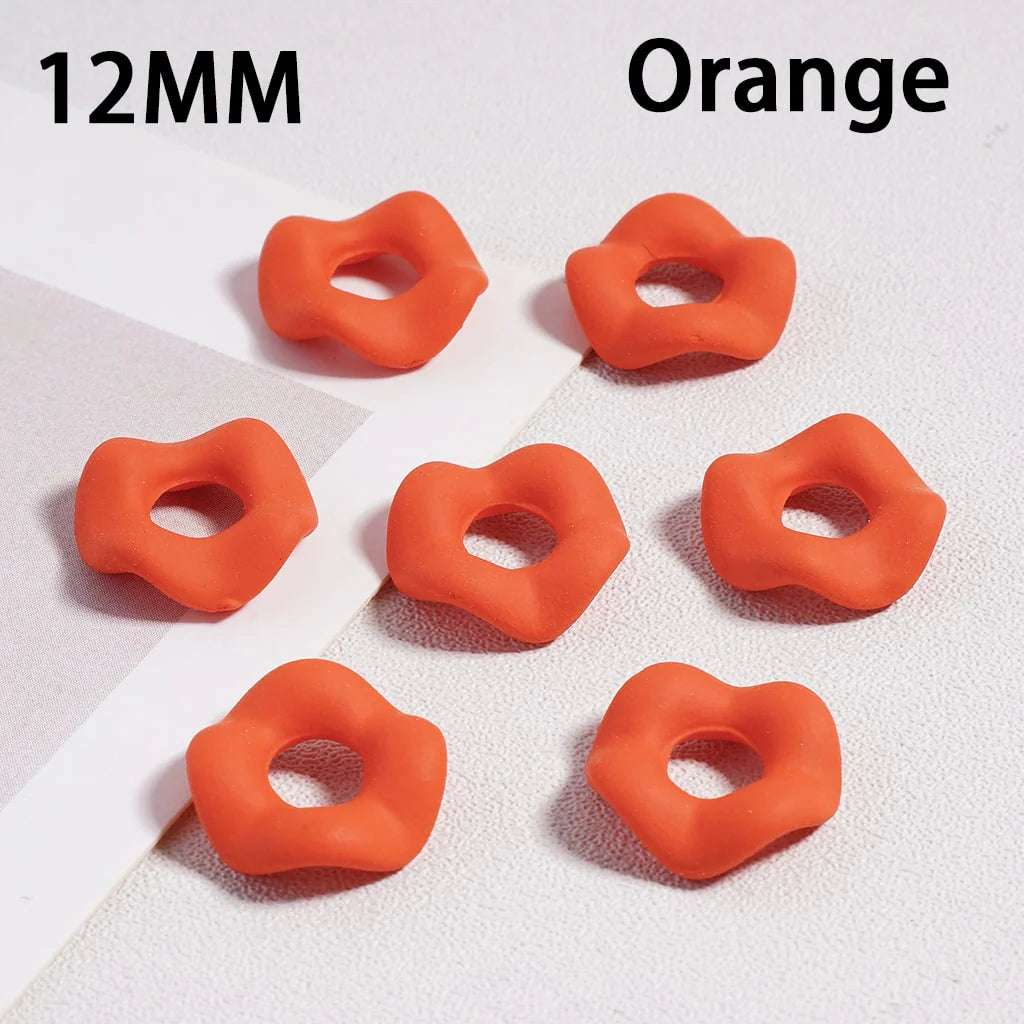 z-Acrylic Spacer Beads Rubber Painted Wavy Shape, Solid Color, 12MM (Single Color is available for 500pcs(Whole Bag) Only)