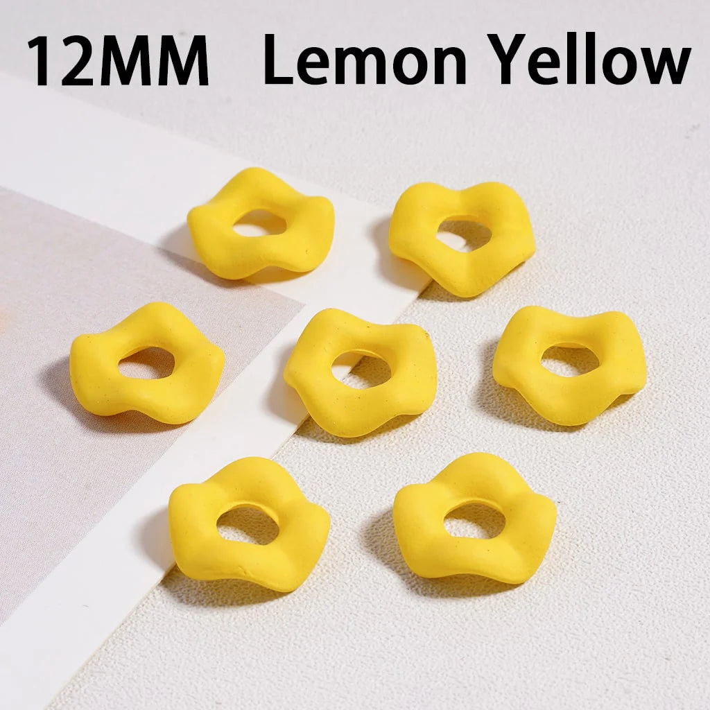 z-Acrylic Spacer Beads Rubber Painted Wavy Shape, Solid Color, 12MM (Single Color is available for 500pcs(Whole Bag) Only)